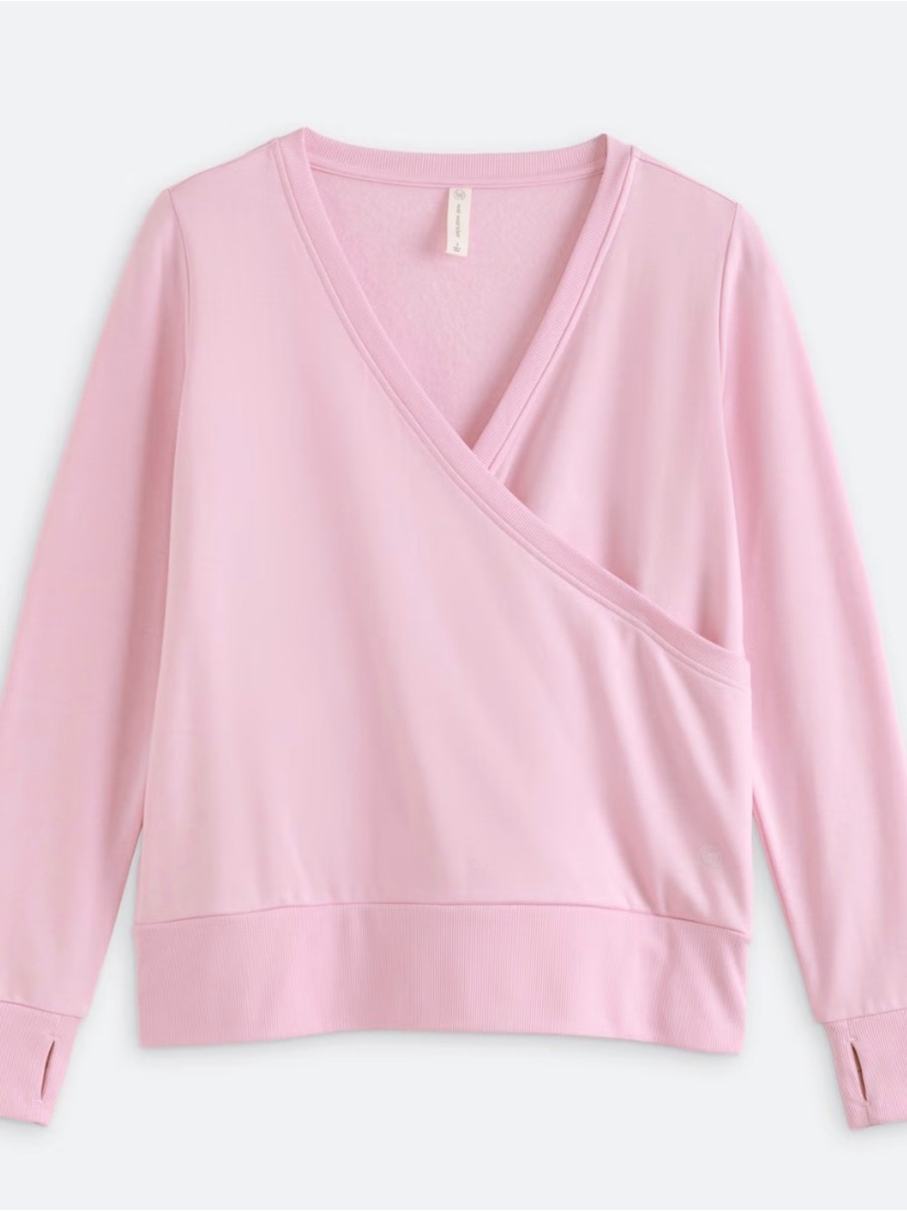 We Wander LuxLoop Modal Fleece Cross Front Pullover Sweatshirt Size Large